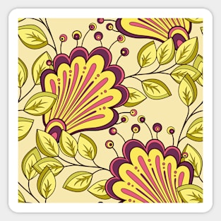 Spring Pattern with Vintage Floral Motif Sticker